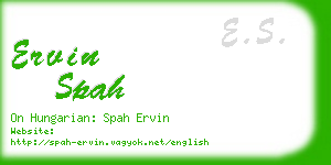 ervin spah business card
